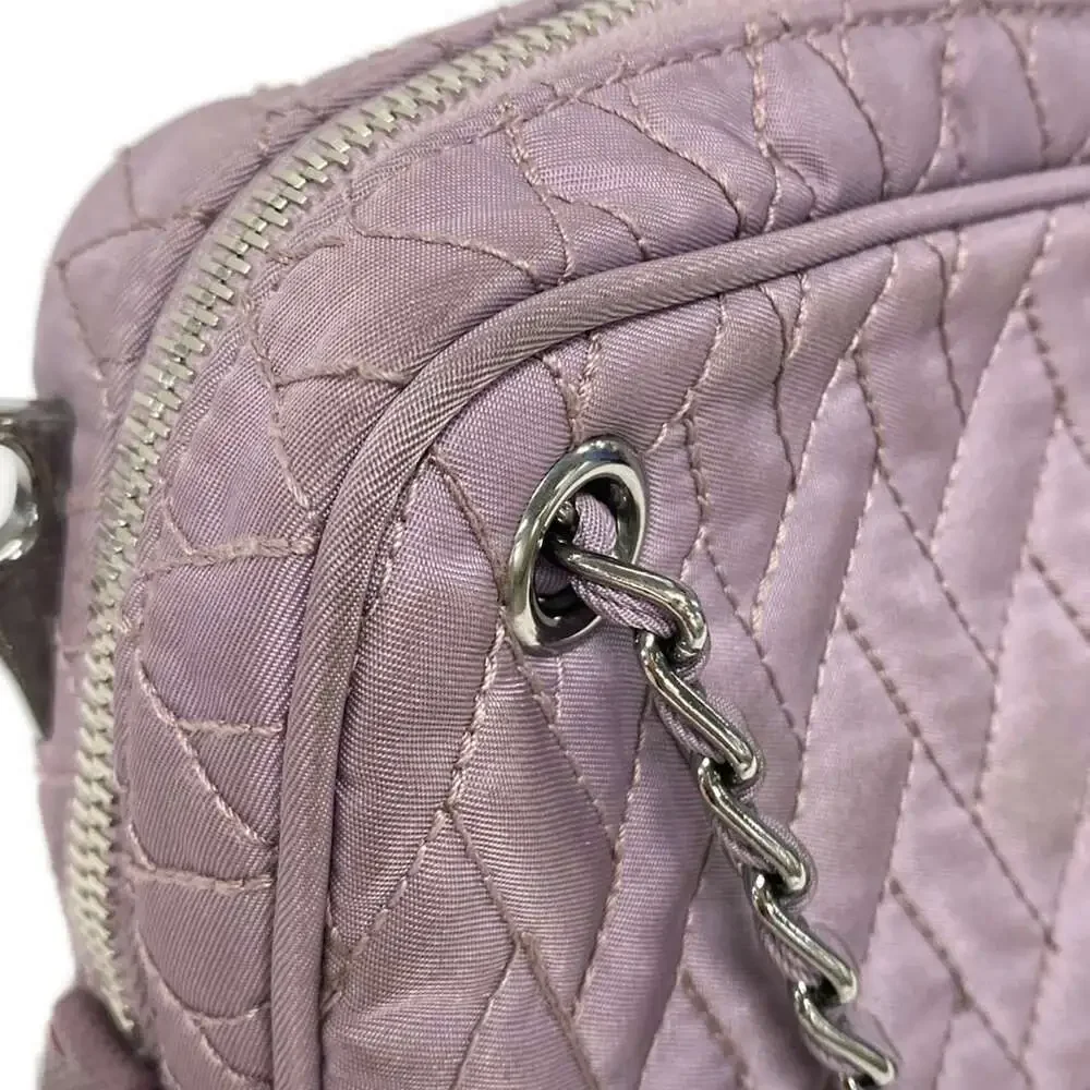 Prada Handbag Light Purple Nylon Leather